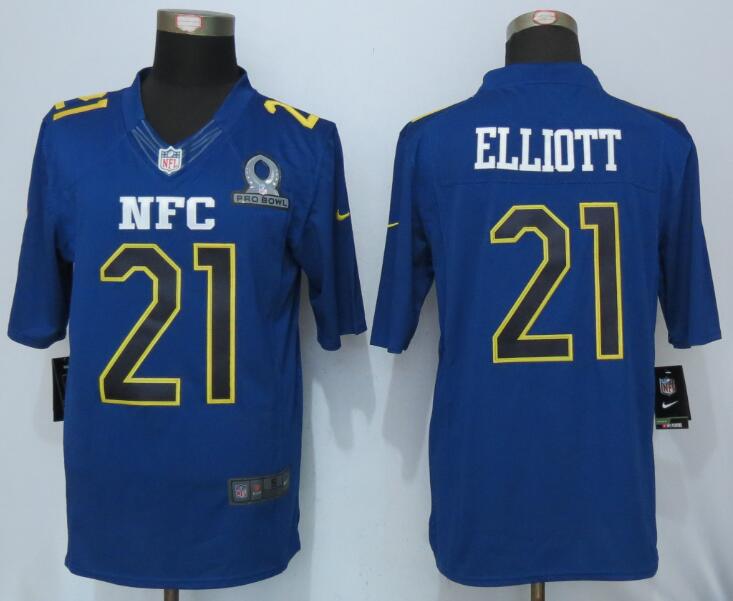Nike Dallas Cowboys #21 Elliott Nike Navy 2017 Pro Bowl Limited Jersey->->NFL Jersey